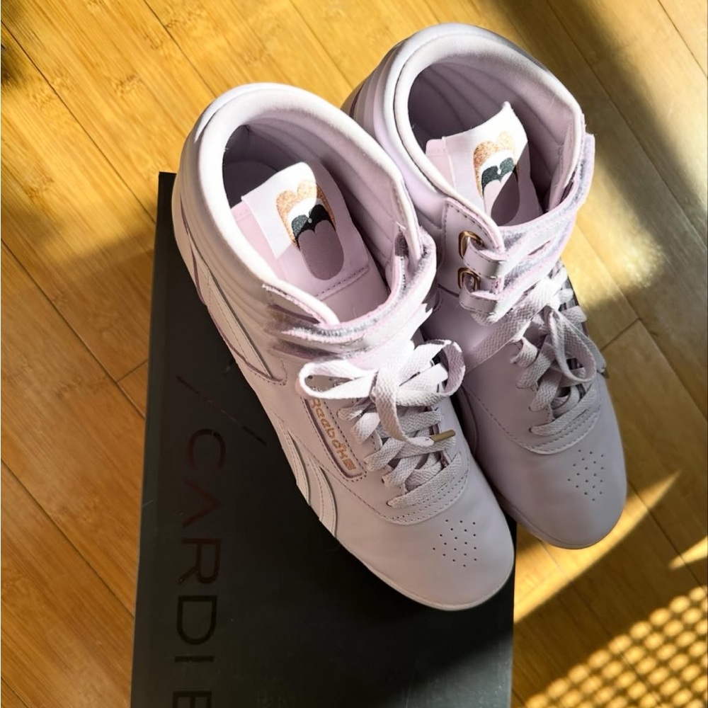 Reebok Freestyle High-Top Sneakers in Lily Fog